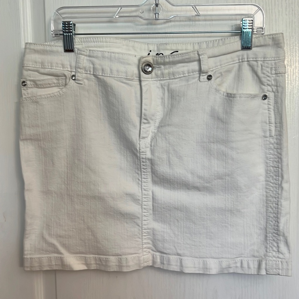 Inc denim Jean Skirt sz 12 with bling!